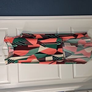 NWOT Polychrome Geometric Cover Up/Tunic Sleeveless Long  Back Hem XL